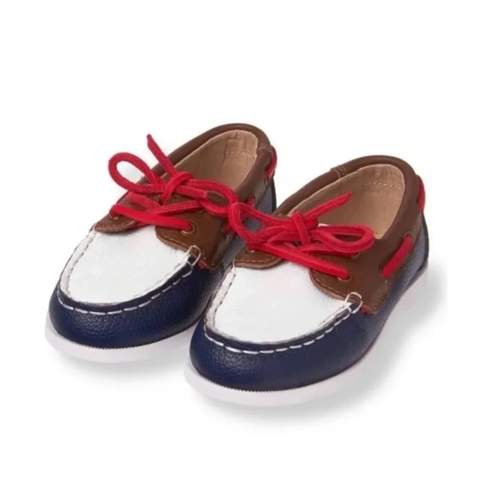 Janie & Jack Red White & Blue Patriotic Boat Shoes Toddler Boys Size 5*